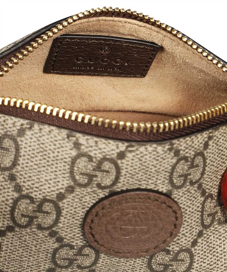 Gucci Coin Purse with Double G Strawberry 726253 FABD5 9870, Beige, One Size