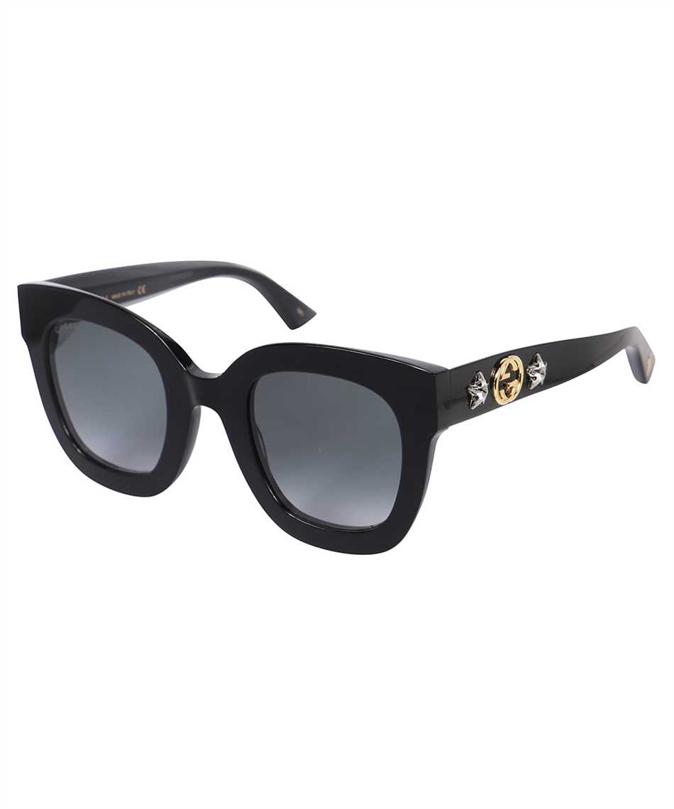 Meget rart godt Våbenstilstand acceptabel Gucci 491408 J0740 ROUND-FRAME ACETATE STAR Sunglasses Black
