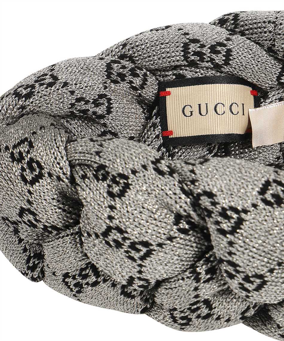Gucci 703673 3GAHE GG LAMÉ BRAIDED Headband Silver