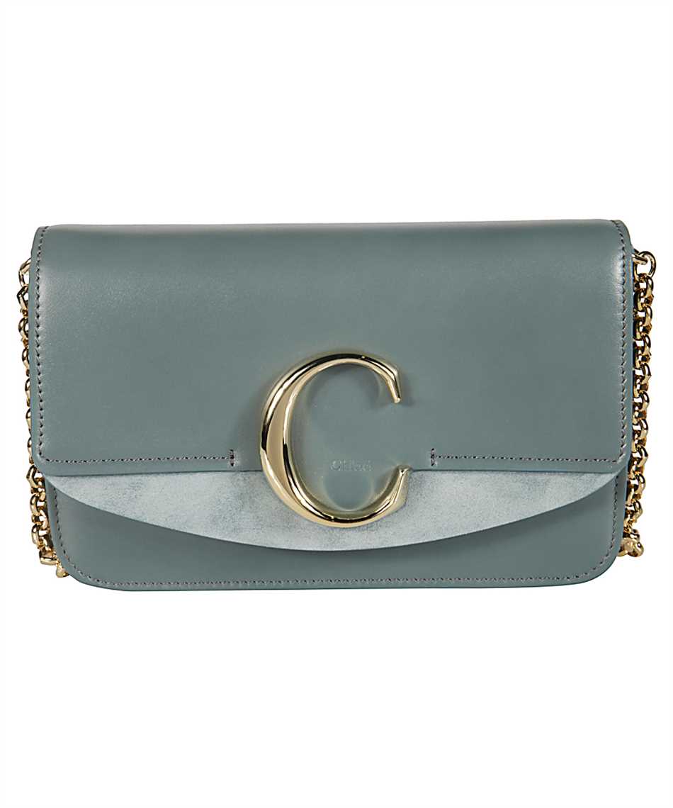 Chloe C Clutch with Chain- Cloudy Blue