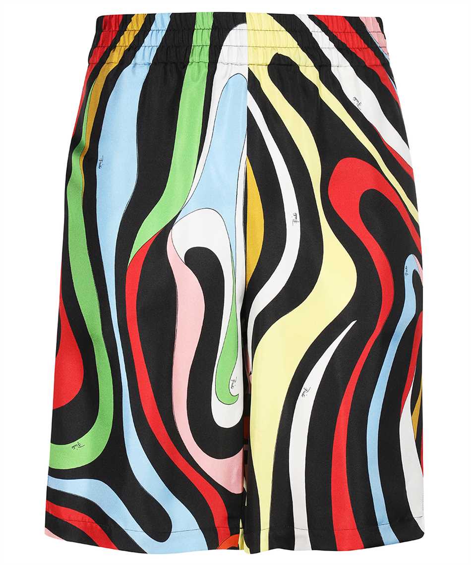 Emilio Pucci 3ERU01 3E761 ABSTRACT-PATTERN SILK Shorts Multicolor