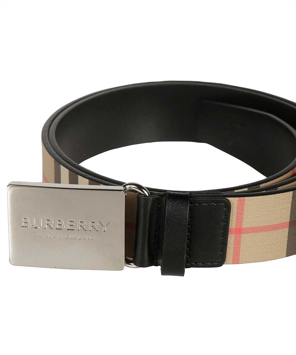 plaque buckle 1983 check and leather belt