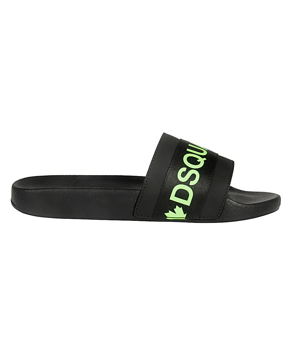 neon green gucci slides