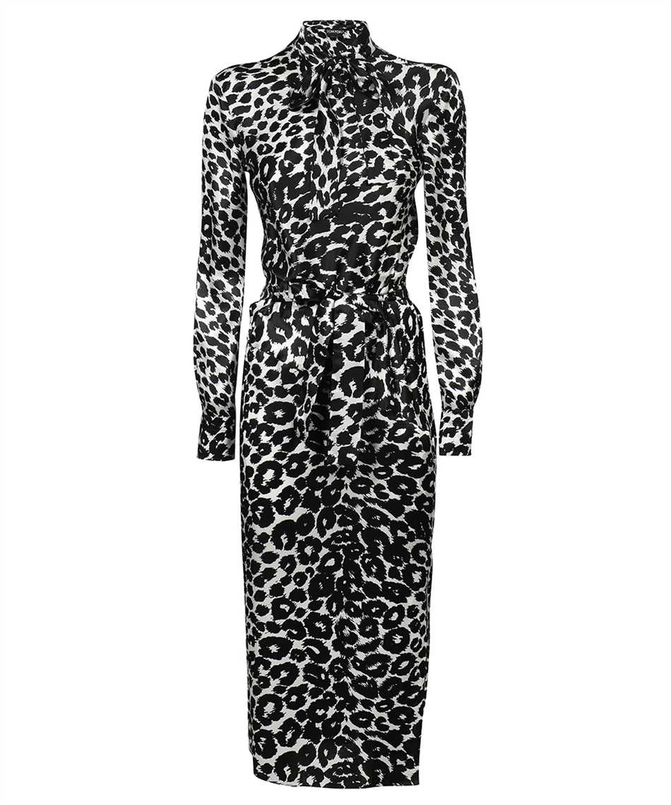 black printed belted dress