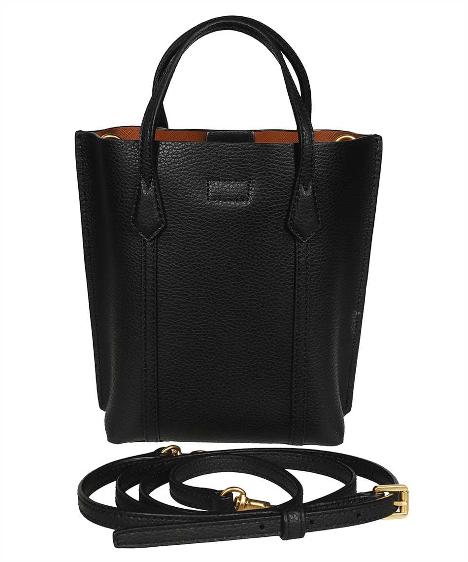 tory burch black leather tote bag