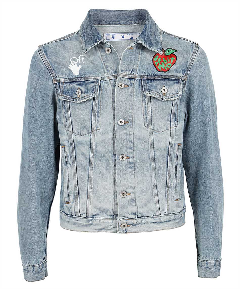 off white red denim jacket