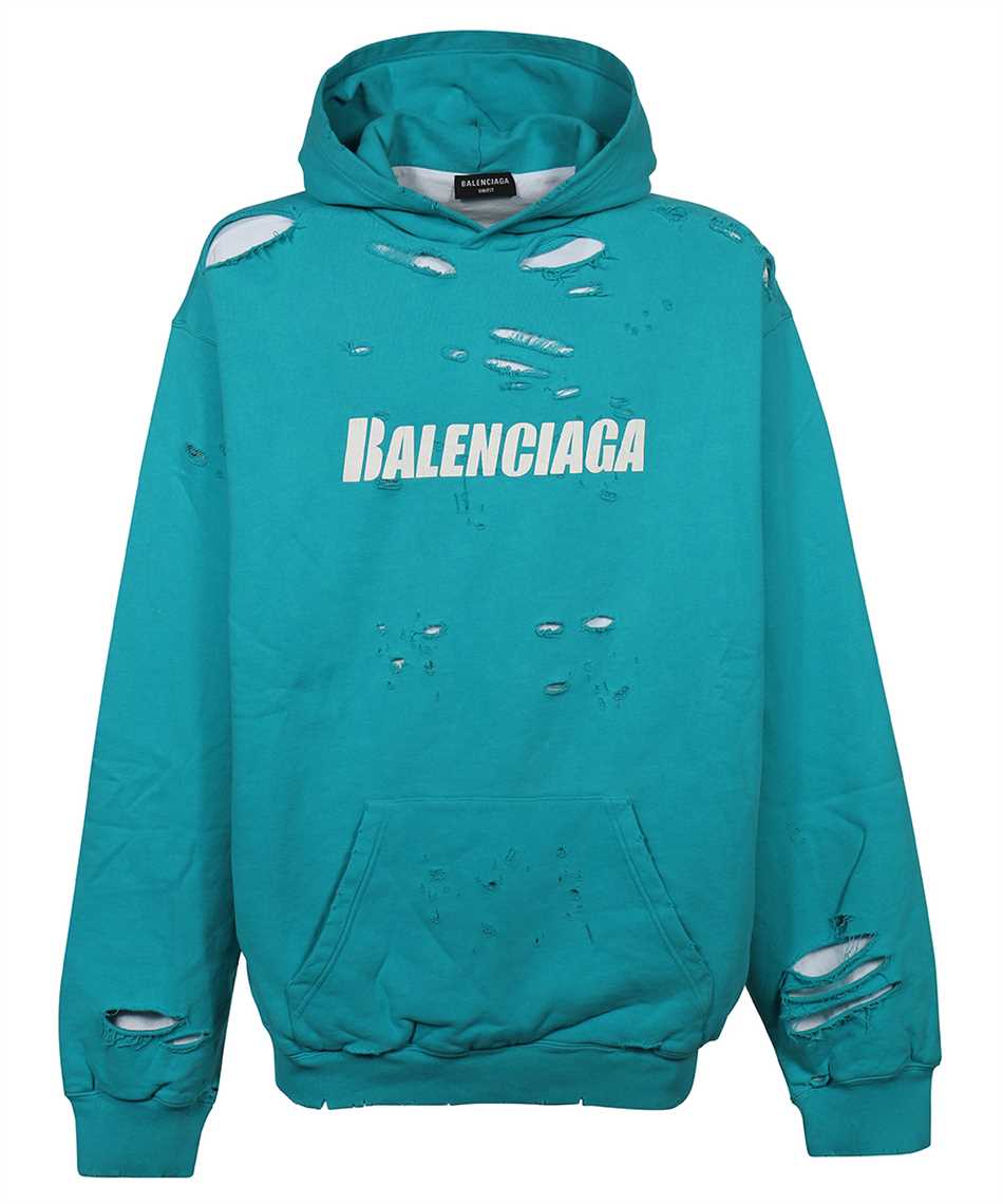 Balenciaga 659403 TKVB6 CAPS DESTROYED Felpa Blu