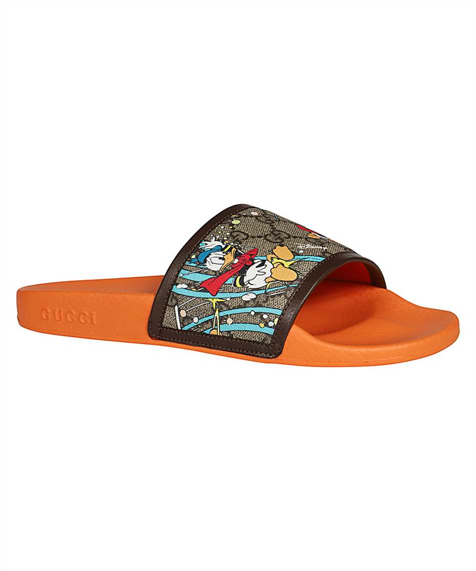 orange gucci slides