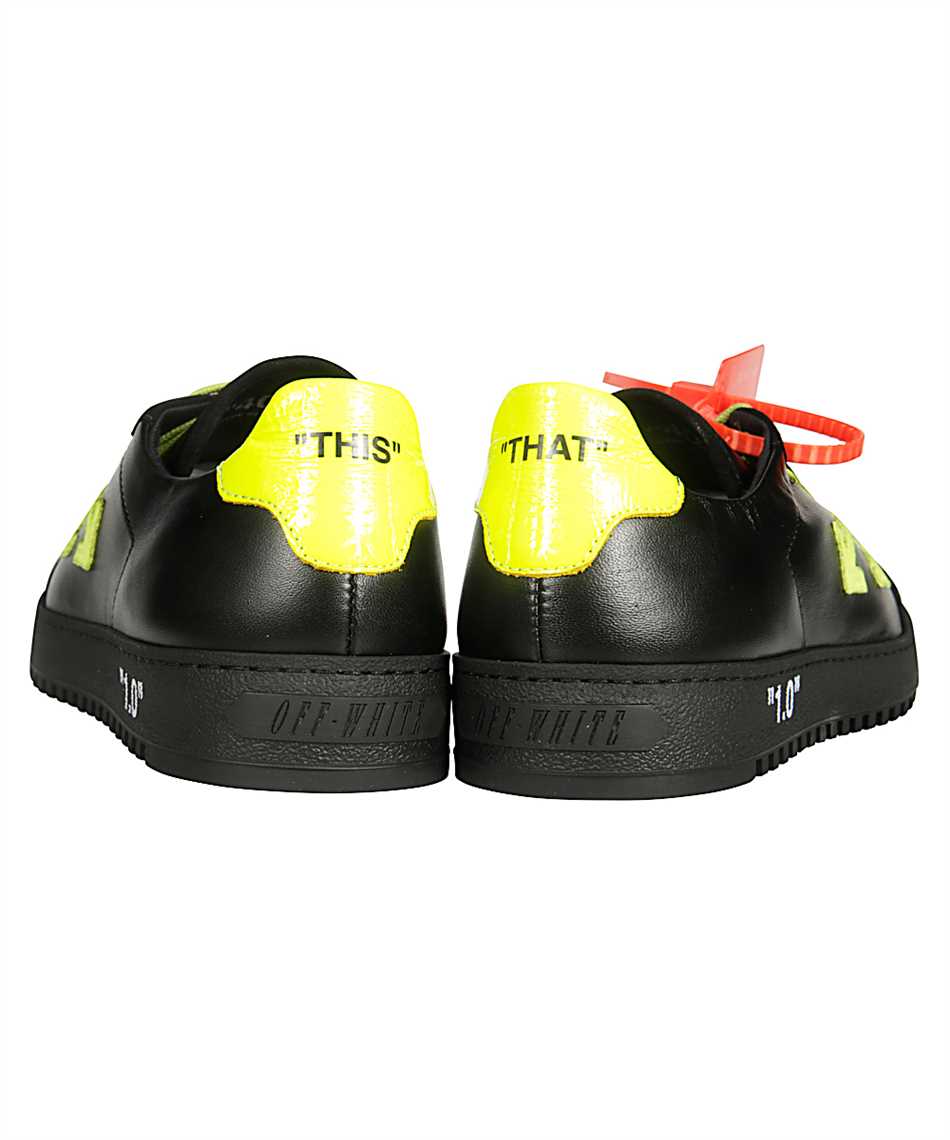 off white black and yellow shoes