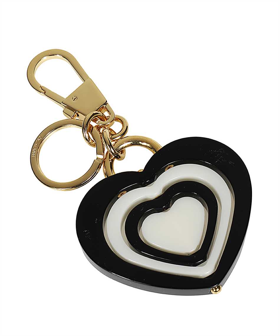 Gucci 752695 JCFUX DOUBLE G HEART-SHAPED Key holder Black