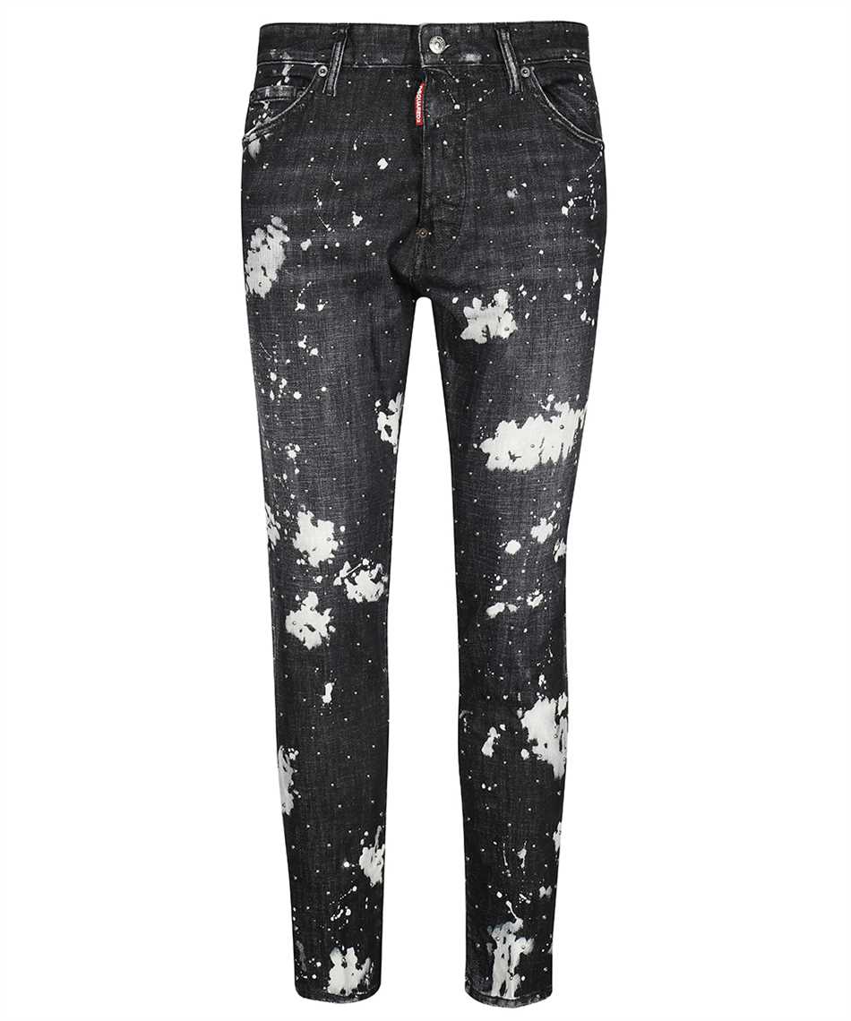 Dsquared2 S74LB1235 S30357 BLACK BLEACHED STUDS WASH RELAX LONG CROTCH Jeans 1