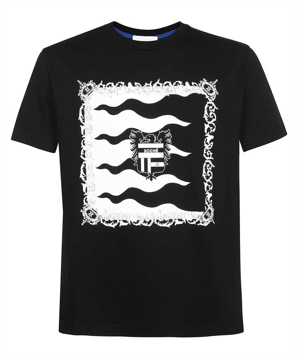 Kochè SK1GC0023 S24251 HERALDIC FLAGS PRINT T-shirt Black