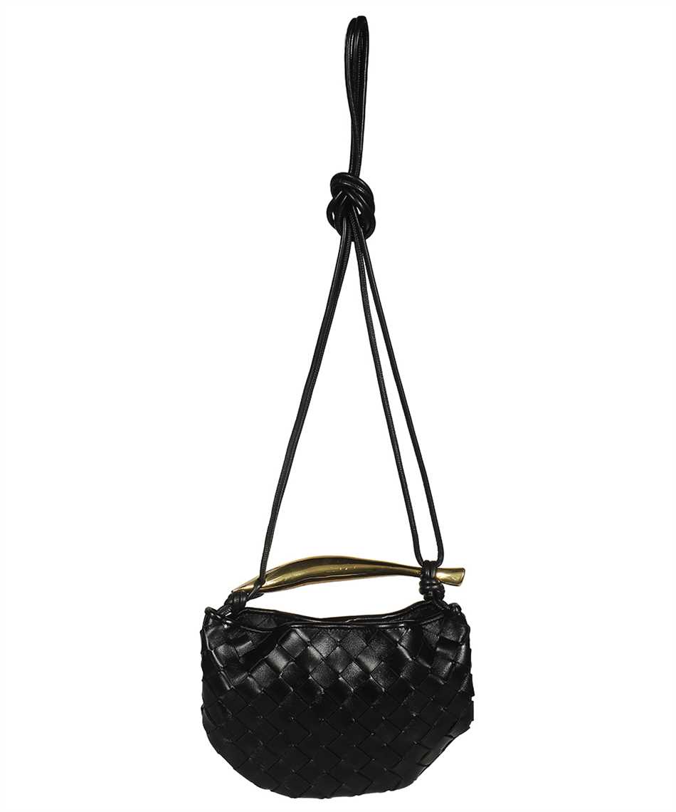 Sardine Mini Leather Shoulder Bag in Black - Bottega Veneta