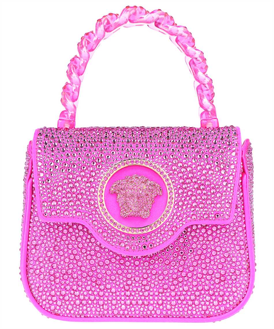 Versace small La Medusa metallic tote bag, Pink