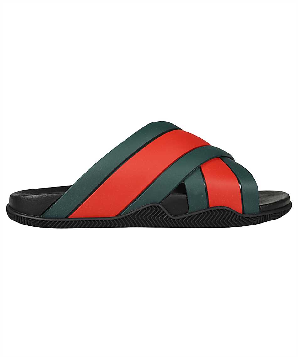 gucci rubber slide sandal black