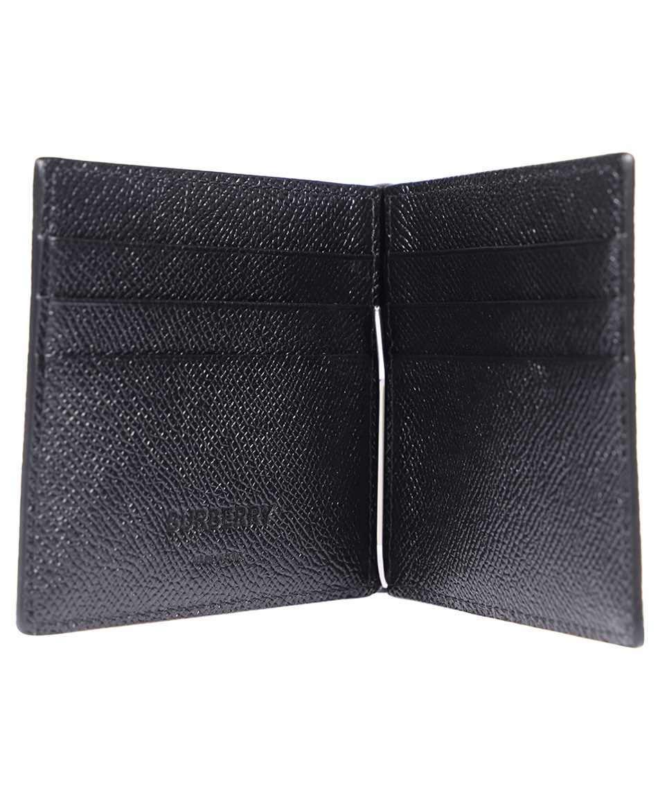 Grainy Leather TB Money Clip Wallet in Black - Men