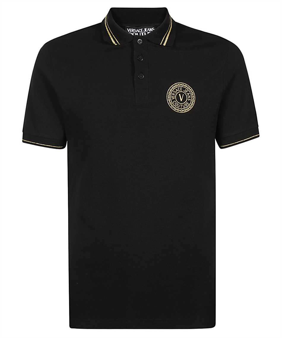 Versace Jeans Couture B3GWA7T3 36571 V-EMBLEM EMBROIDERY Polo Black