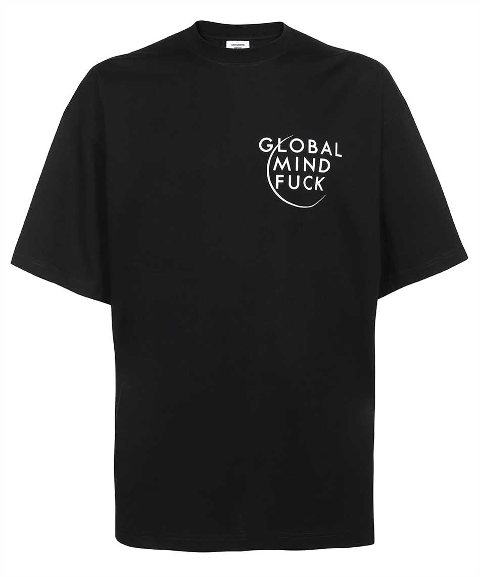 Vetements UE52TR110B GLOBAL MINDFUCK T-shirt Black