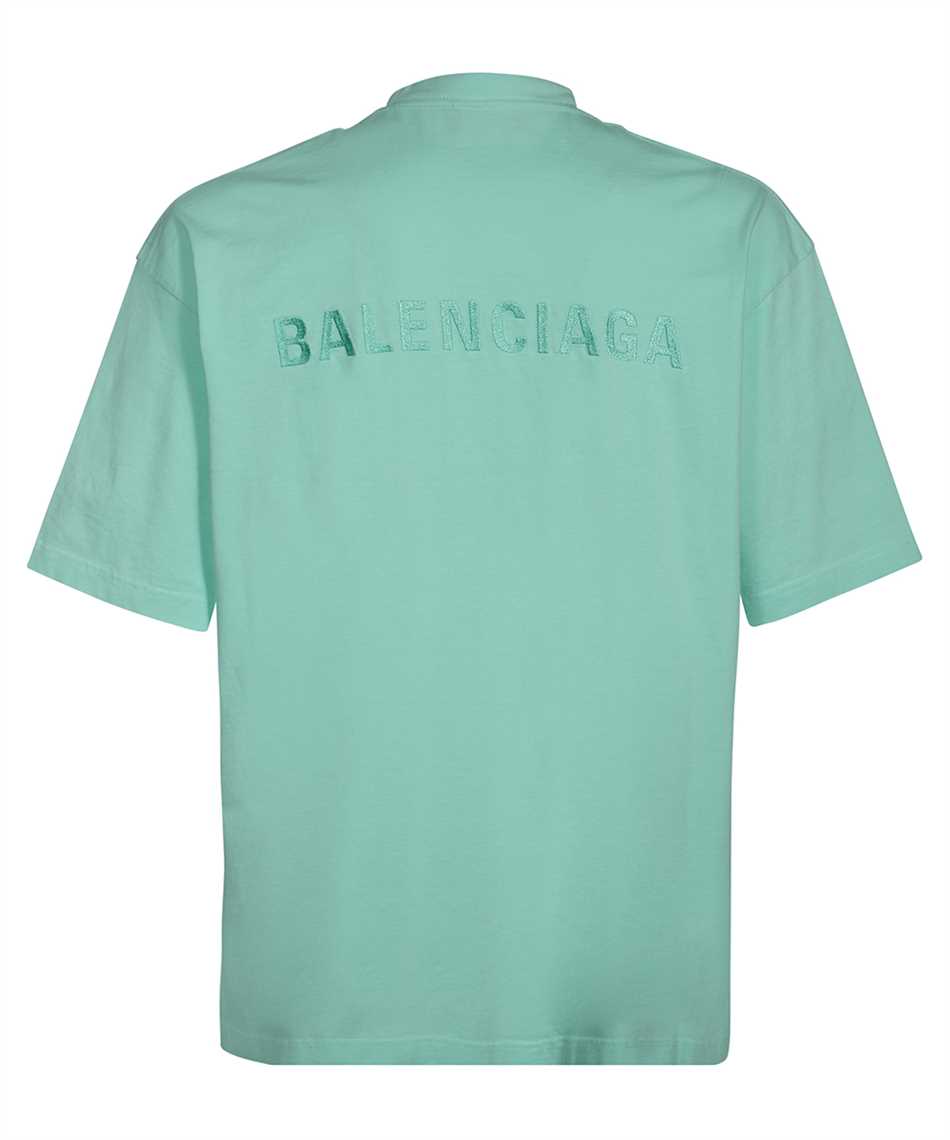 Balenciaga Neon Green Logo Embroidered Cotton TShirt M Balenciaga  TLC