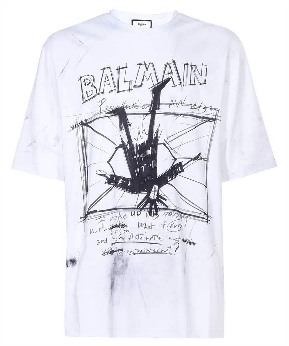 Balmain YU1EH035GB83 BALMAIN PRINTED DRAWING T-shirt 1