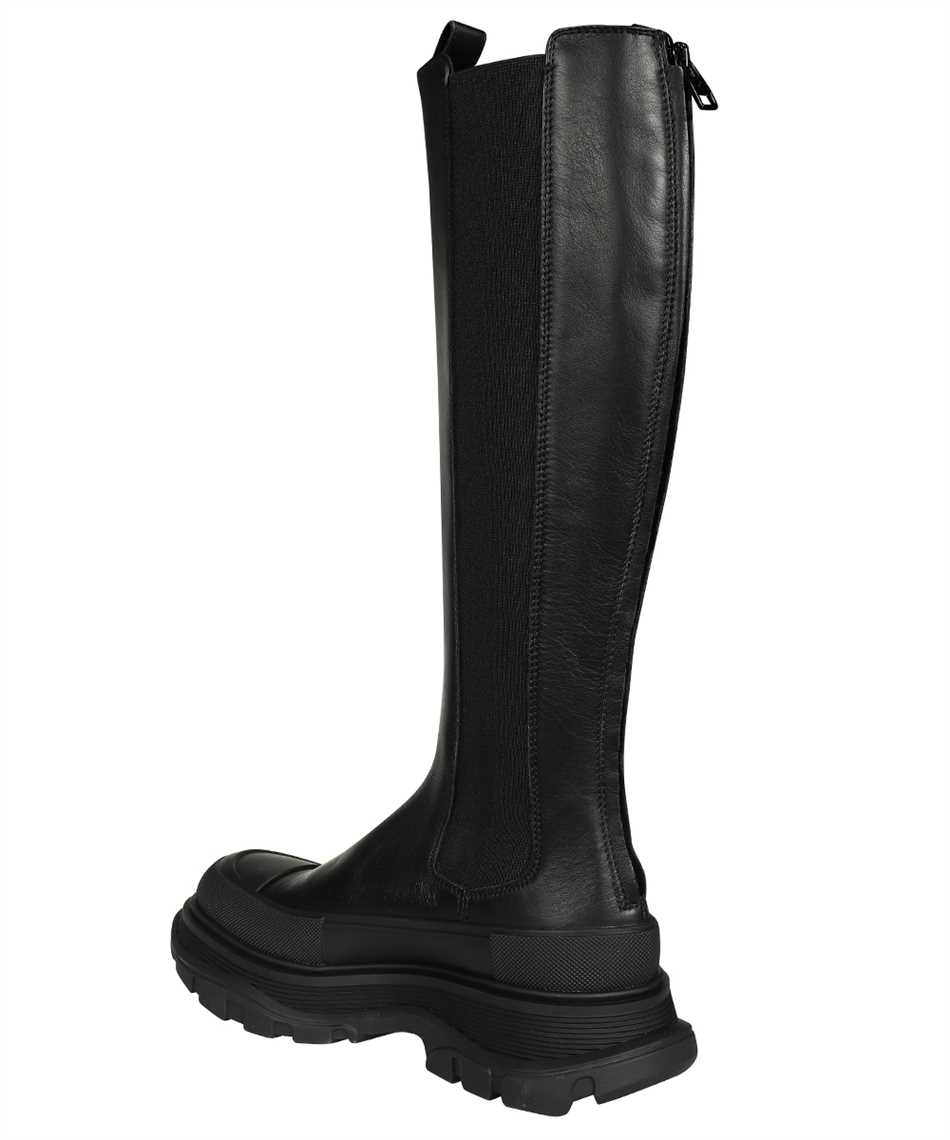 Alexander McQueen 666410 WHZ66 TREAD SLICK KNEE HIGH Boots Black