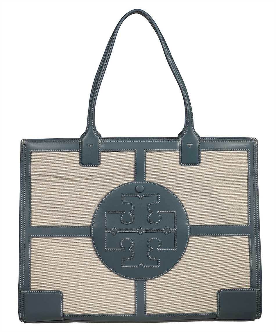 Tory Burch Ella Canvas Mini Tote (natural/silver) Handbags in