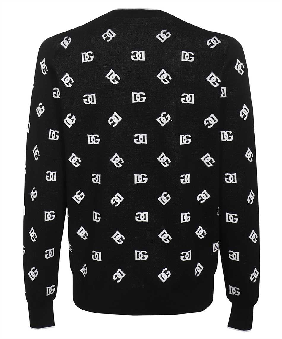 Dolce & Gabbana GXJ79T JDMP4 WOOL-SILK LOGO Knit Black