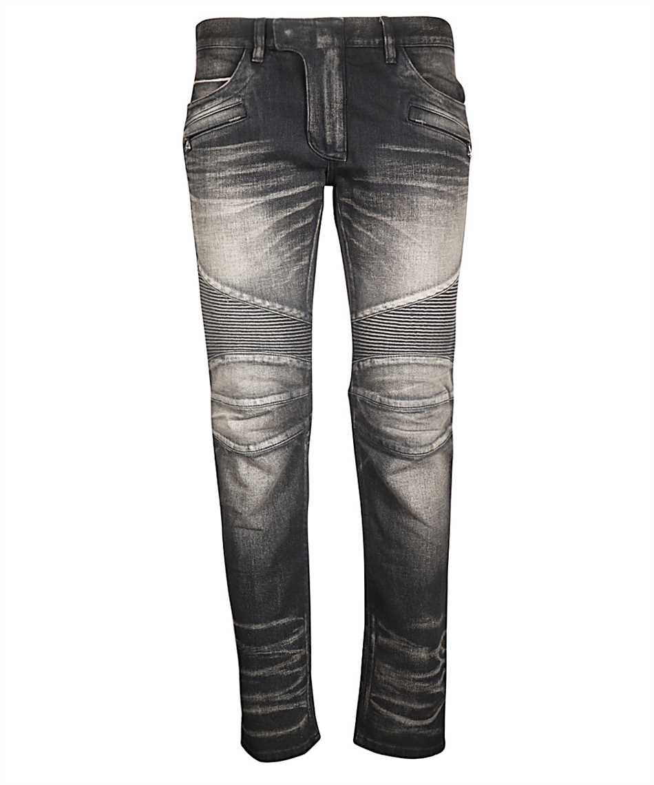 Balmain RH15258D008 TAPERED BIKER Jeans 