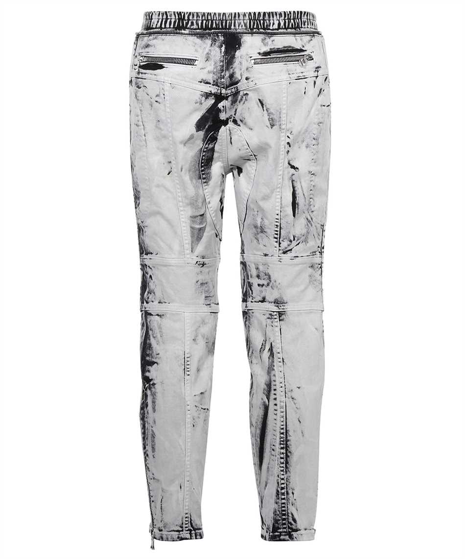 Balmain YH1MI010DC30 KNEE-PADS B&W PRINTED RIDER Jeans 2