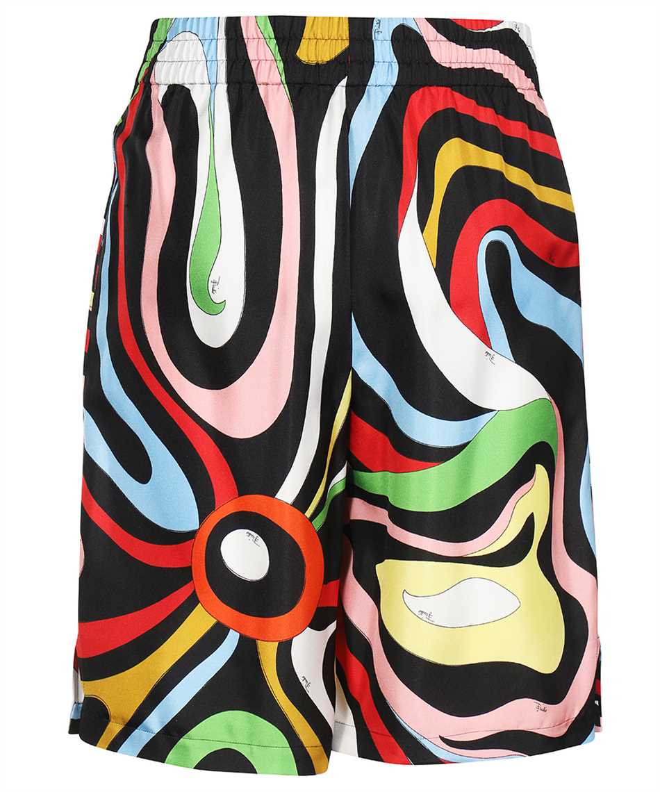 Emilio Pucci 3ERU01 3E761 ABSTRACT-PATTERN SILK Shorts Multicolor