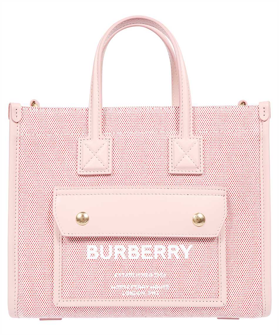 Burberry 8063308 TWO-TONE CANVAS AND LEATHER MINI FREVA TOTE Bag Pink