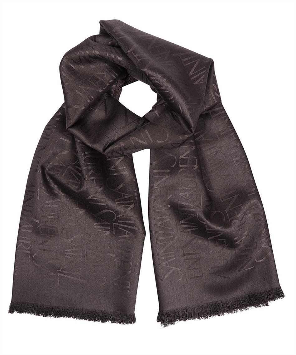Wool scarf with large Balmain monogram black - Women