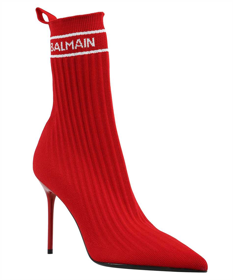 Balmain Brune Mini Monogram Ankle Boots