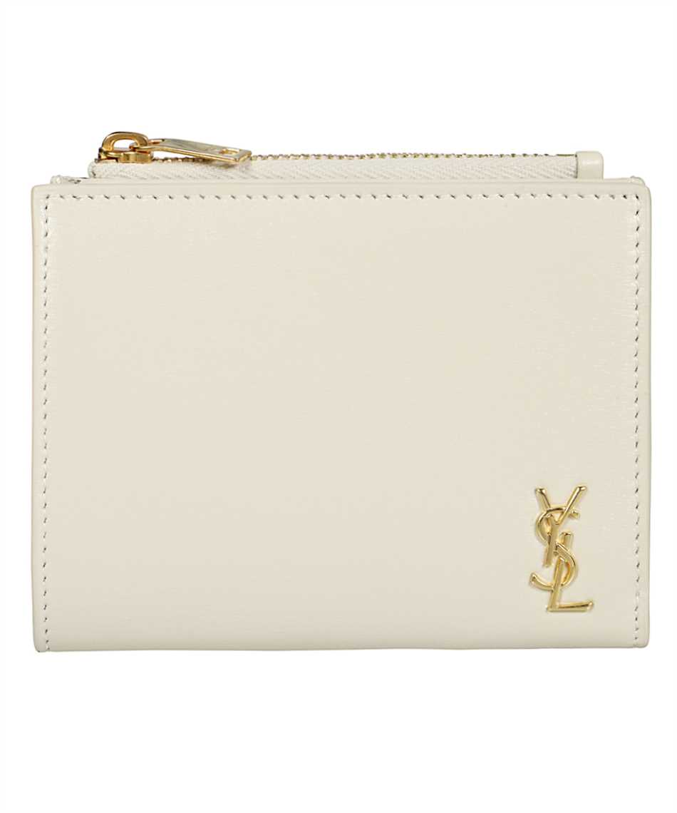 Saint Laurent 02g0j Tiny Monogram Zip Card Holder White Saint Laurent 02g0j Tiny Monogram Zip Card Holder White