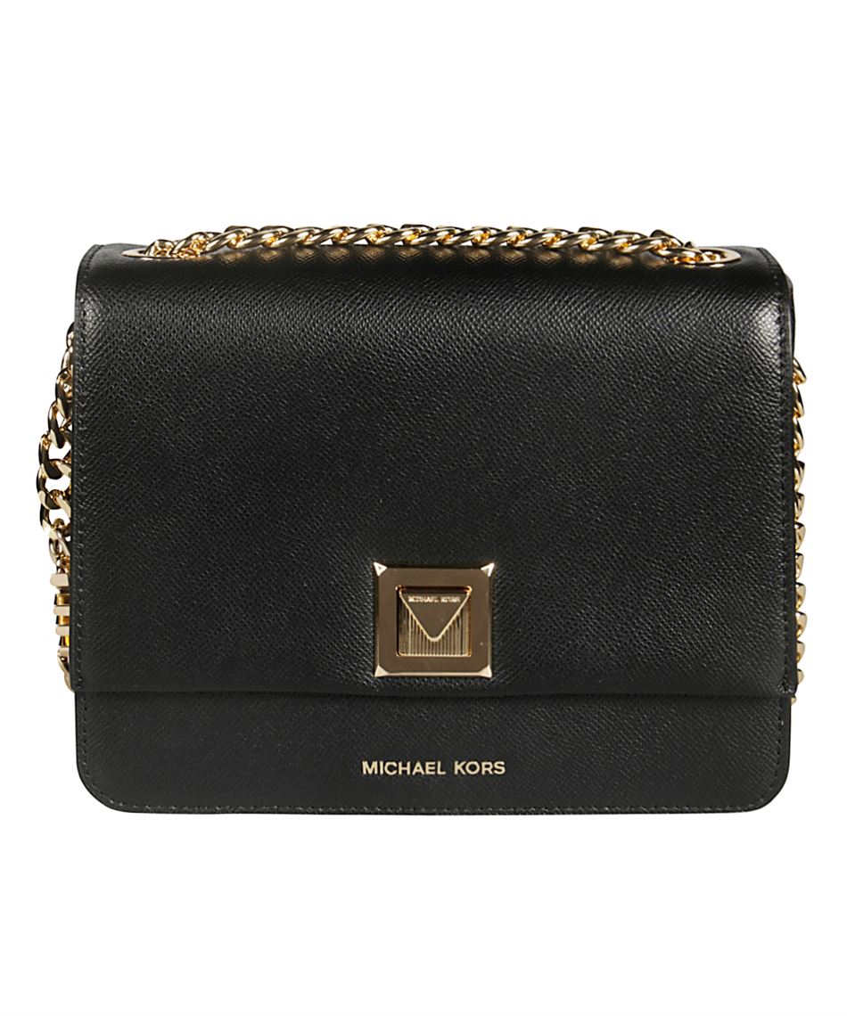 black michael kors purse with gold chain