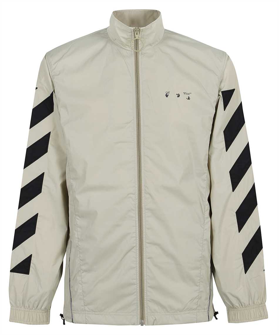 Off-White OMBD022F21FAB001 DIAG NYLON TRACKTOP Jacket Grey