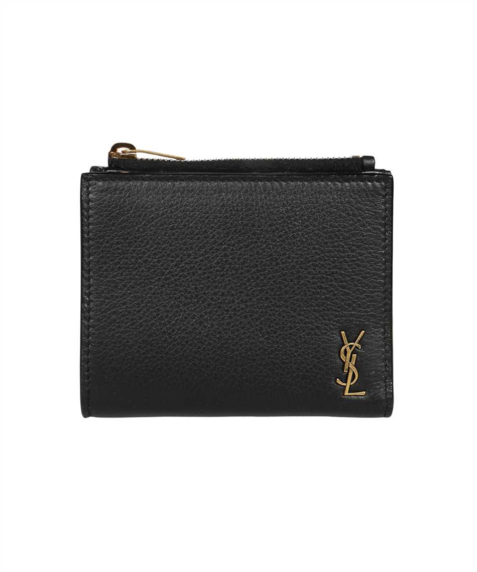 Saint Laurent Monogram Grained Leather Zip Card Case - Black