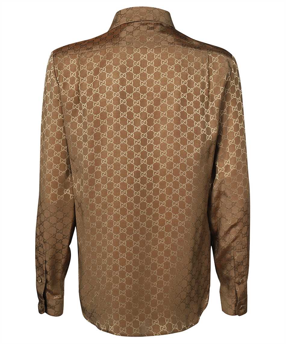 Gucci 720539 ZAISQ GG SILK CREPE Shirt Beige