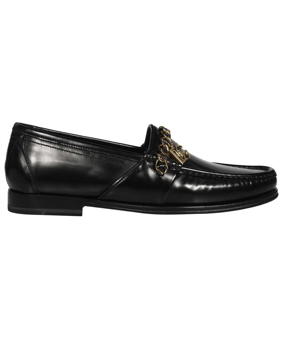 Dolce & Gabbana A30154 AY925 CHAIN-TRIM LEATHER Loafers 1