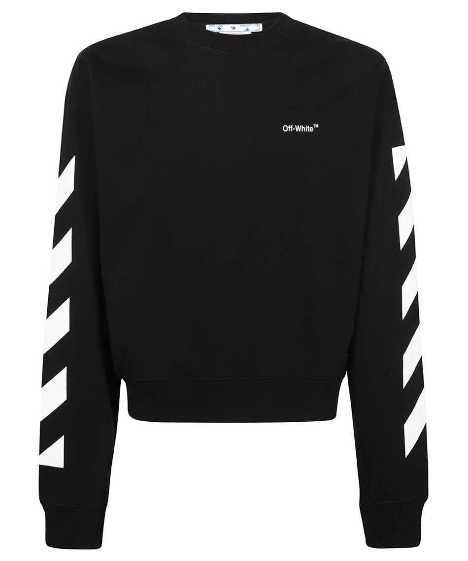 Off-White OMBA058C99FLE001 DIAG HELVETICA OVER Sweatshirt Black
