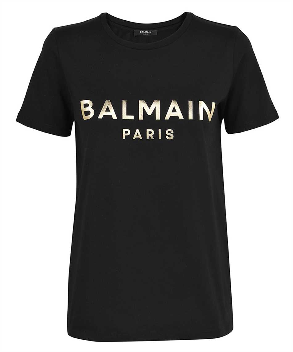 Balmain VF0EF000B020 METALLIC LOGO T-shirt Black