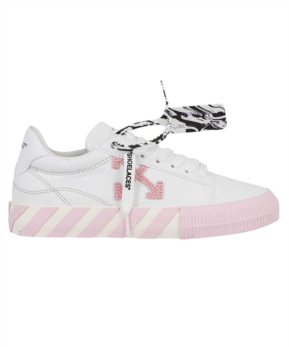 off white low vulcanized sneakers pink
