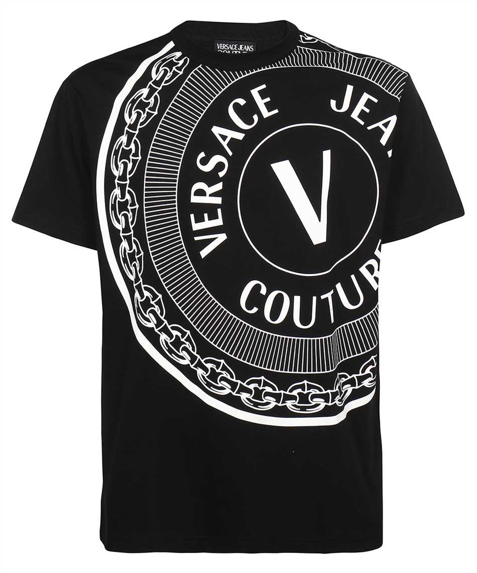 Versace Jeans Couture 71GAHT19 CJ00T V-EMBLEM PRINT T-shirt Black