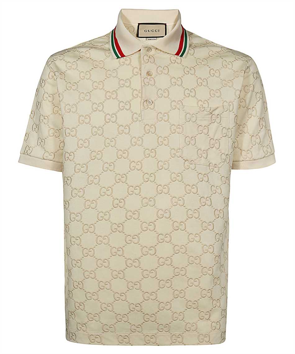 Gucci GG Stretch Cotton Polo, Size M, Blue