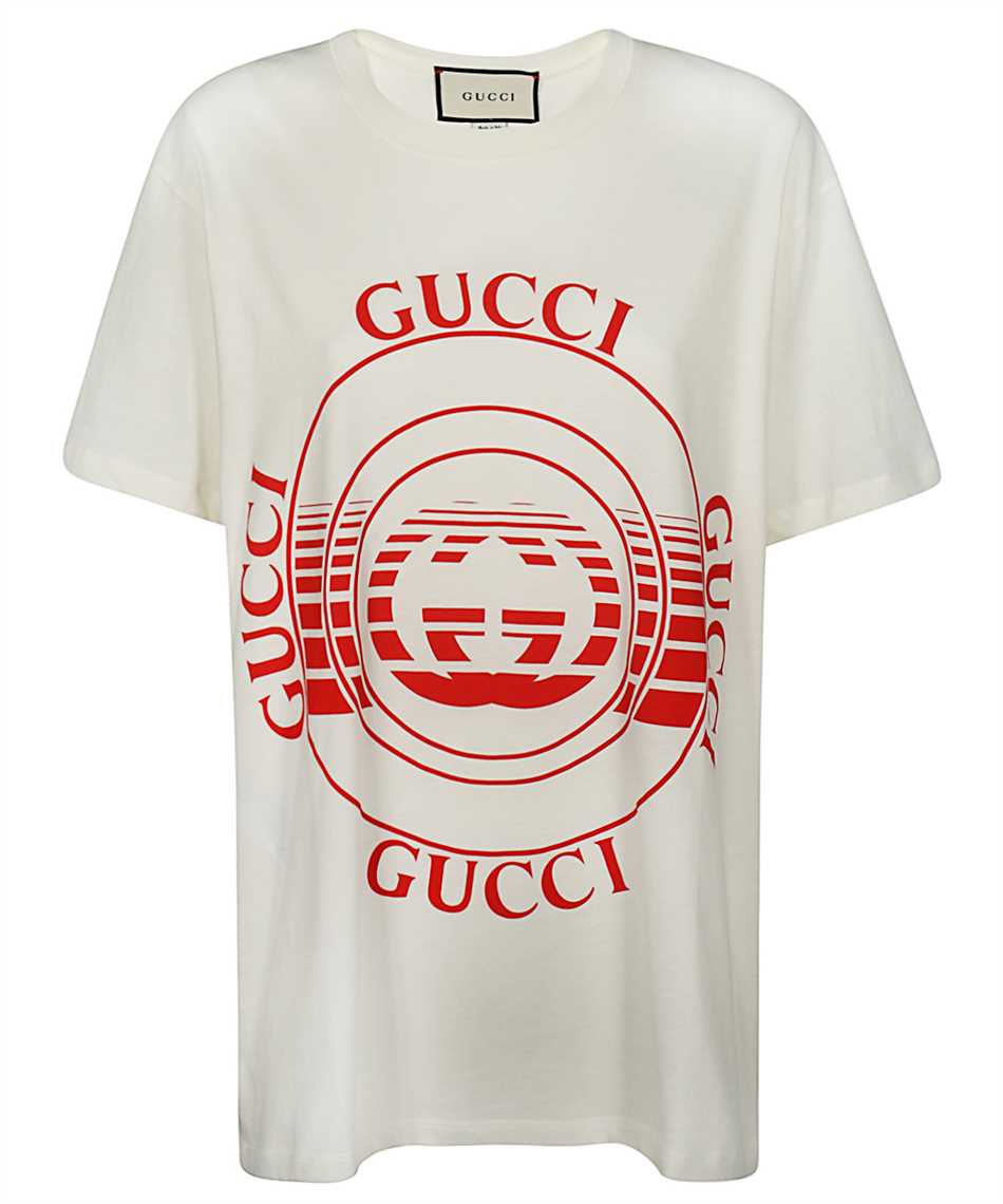 white and red gucci shirt