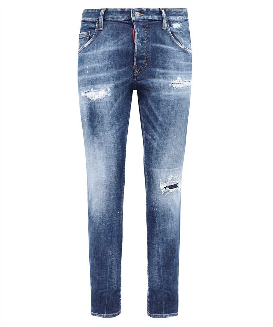 Dsquared2 S74LB1328 S30872 MEDIUM BASIC RIPPED WASH SKATER Jeans Blue