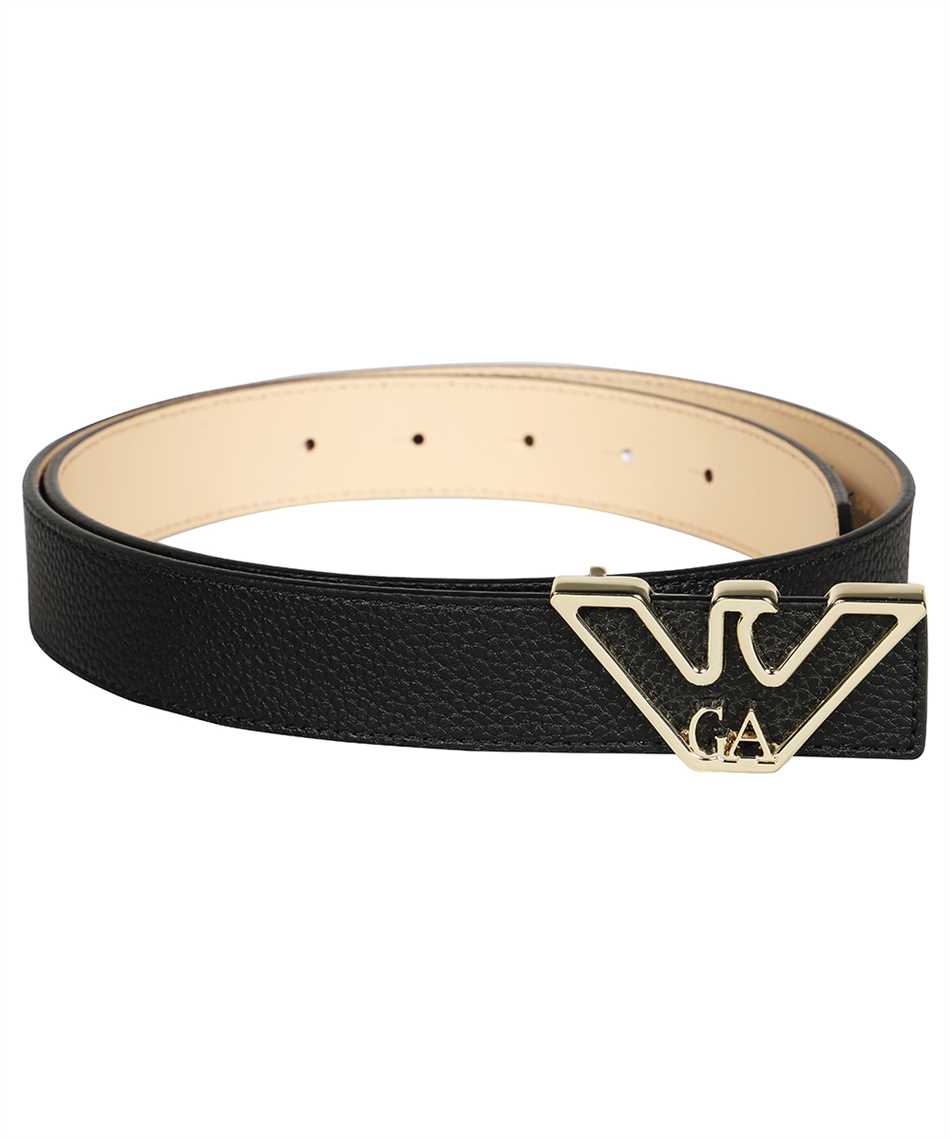 Monogram belt with contoured logo