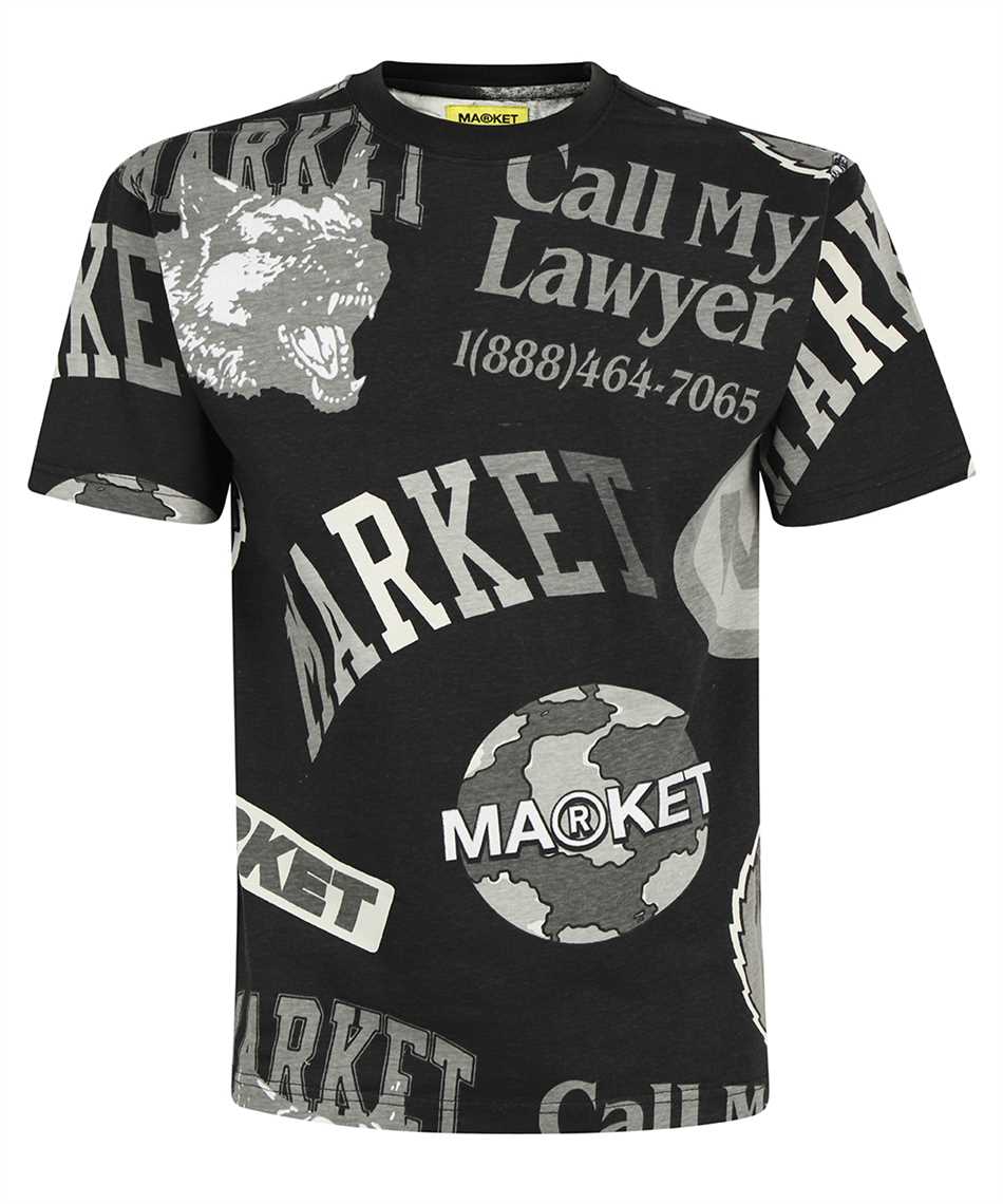 Market 399000959 MARKET MONOGRAM AOP GRAYSCALE T-Shirt 1
