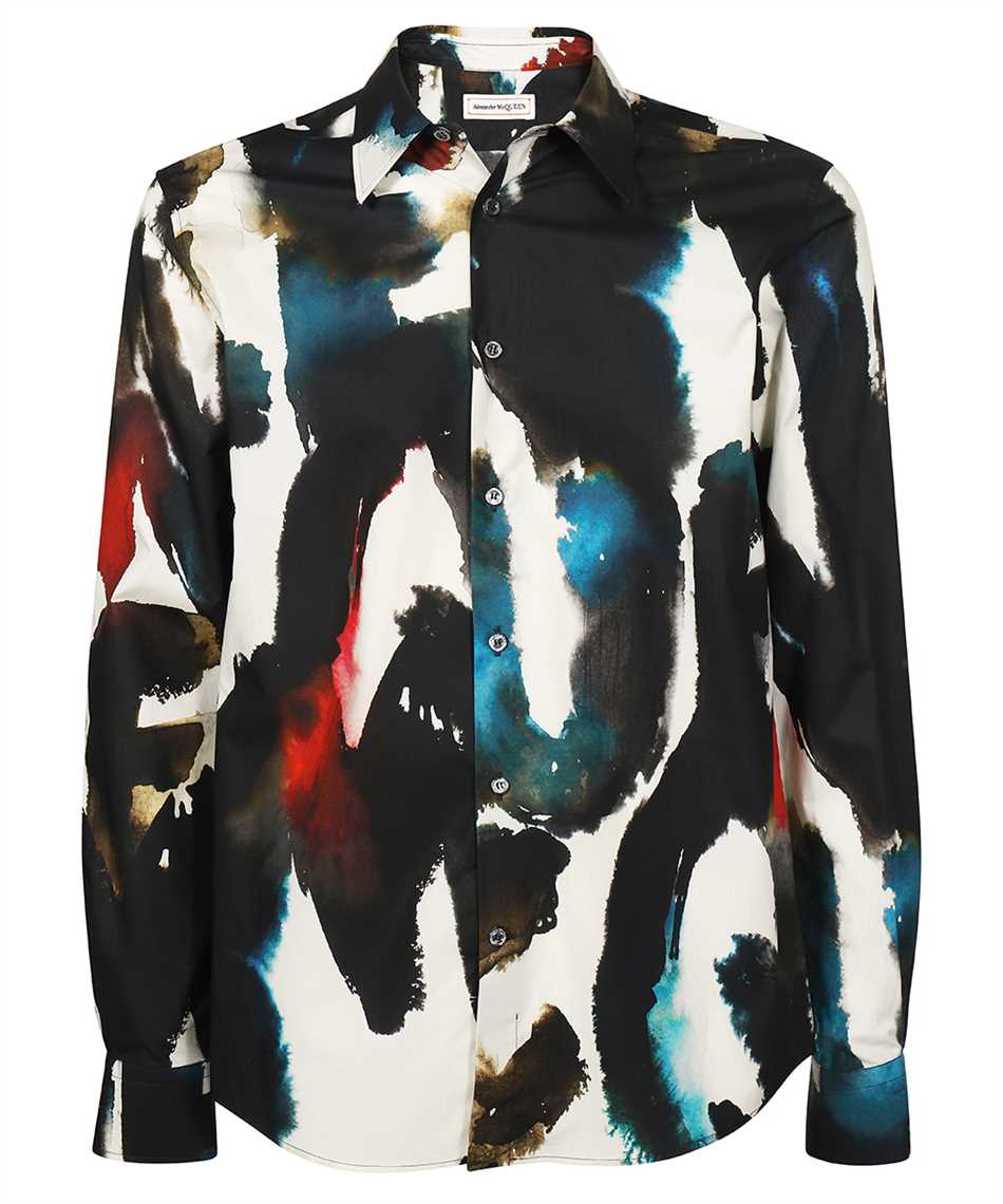 Alexander McQueen 727089 QUO76 GRAFFITI LOGO Shirt Multicolor