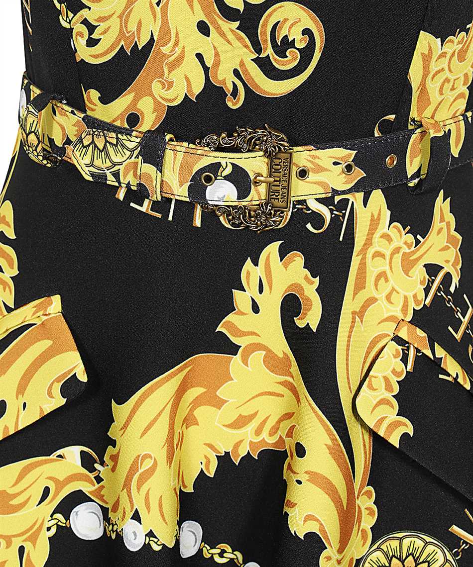 Versace Jeans Couture 75HAO905 NS304 LOGO COUTURE-PRINT BELTED MINI Dress 3